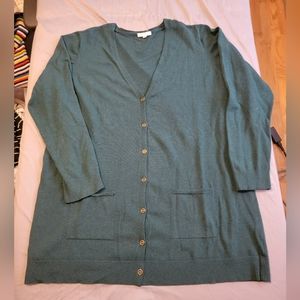 Boyfriend Cardigan-Teal XXL